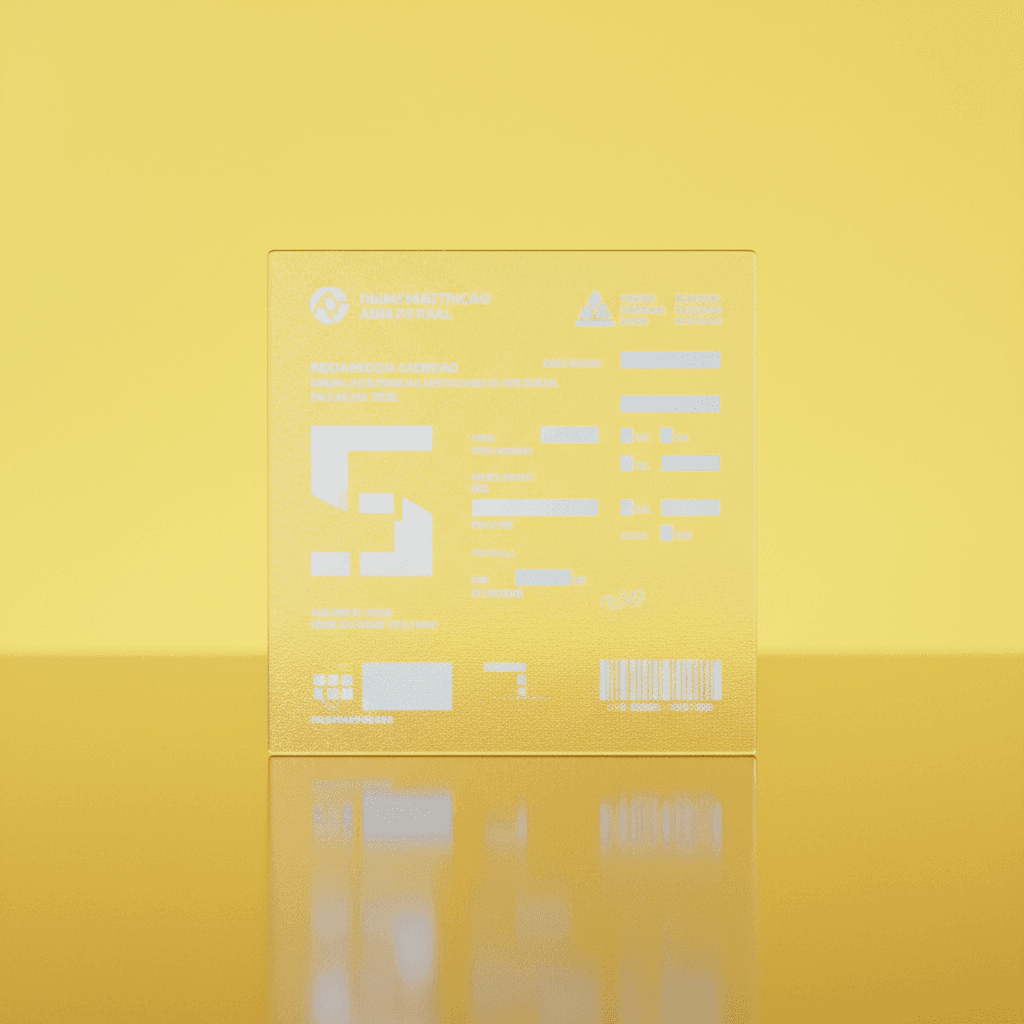 Conta de luz transparente em fundo amarelo vibrante com reflexos