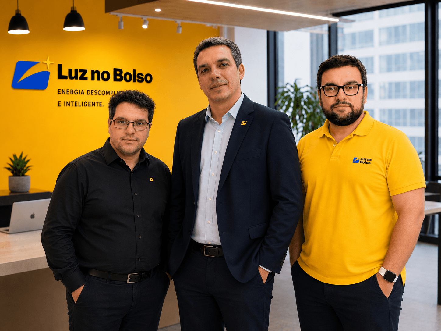 Ricardo Costa, Matheus Marquez e Digo Garcia, diretores do Luz no Bolso