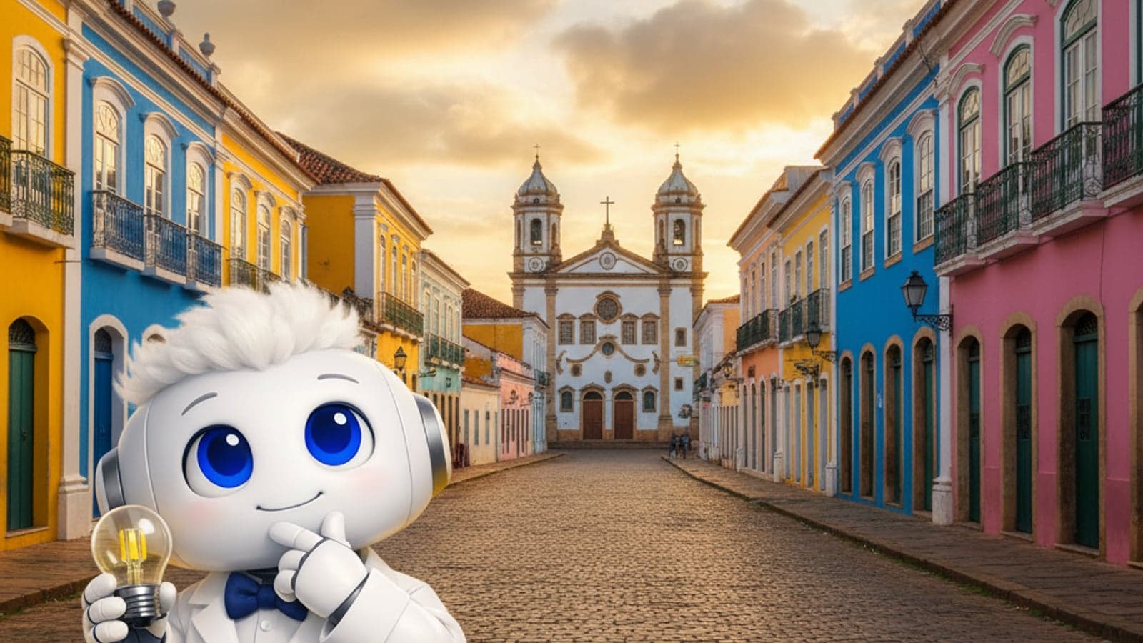 Pelourinho em Salvador com o EDI, IA do Luz no Bolso — desconto na conta de luz em Bahia