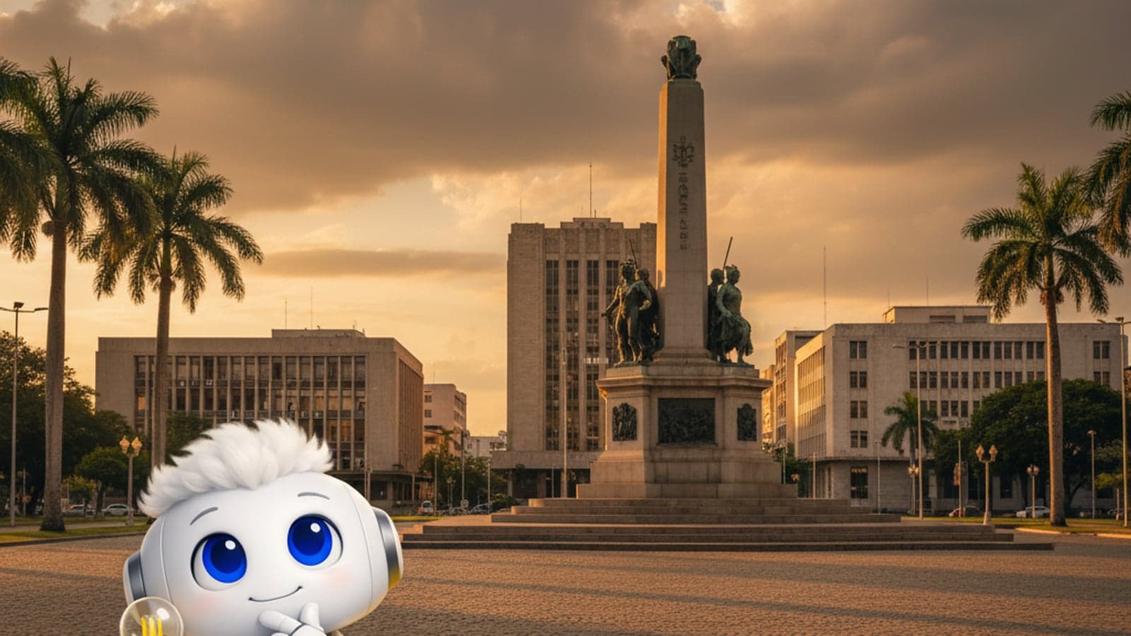 Praça Cívica em Goiânia com o EDI, IA do Luz no Bolso — desconto na conta de luz em Goiás