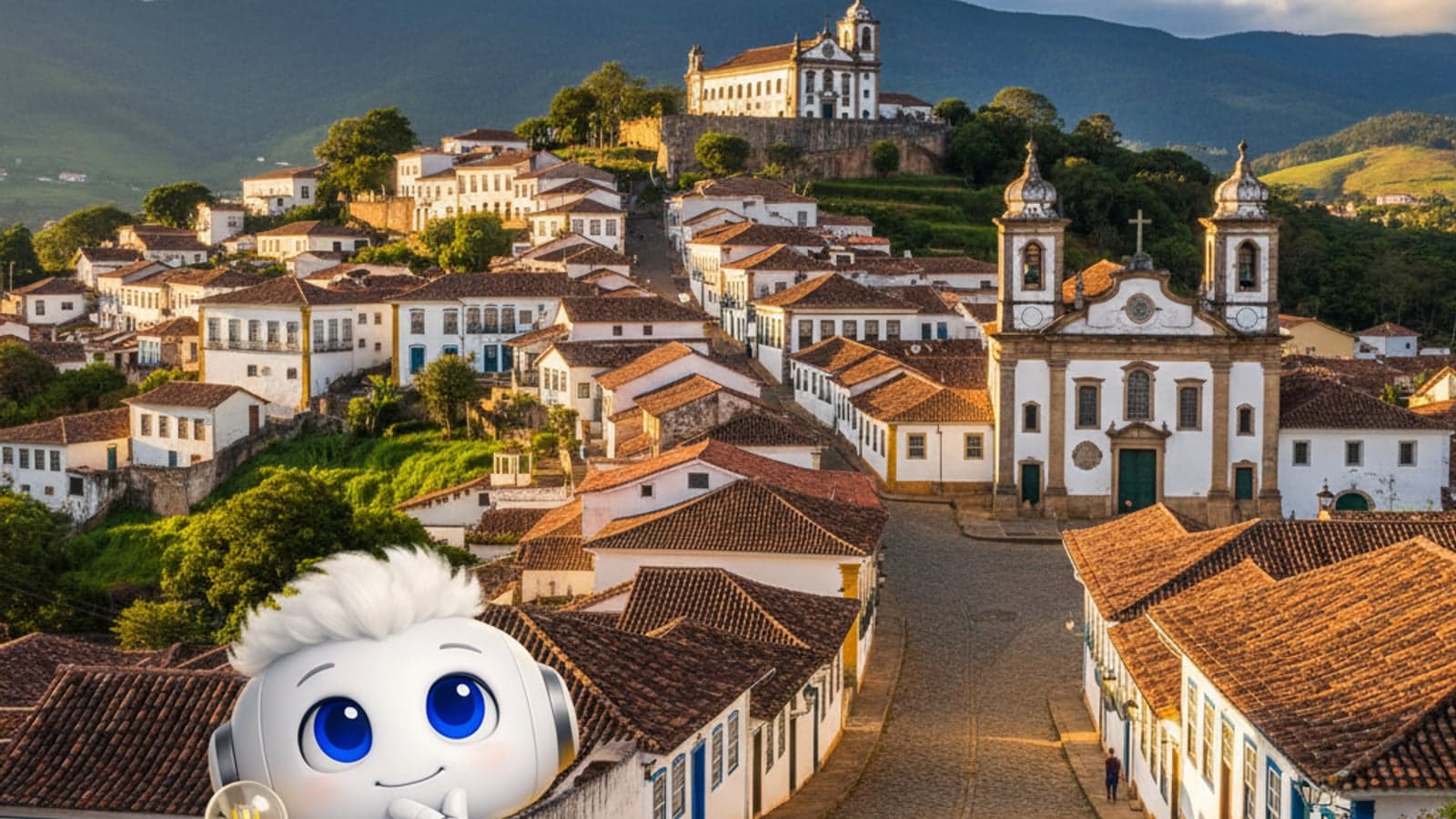 Centro histórico colonial de Ouro Preto, patrimônio UNESCO com o EDI, IA do Luz no Bolso — desconto na conta de luz em Minas Gerais